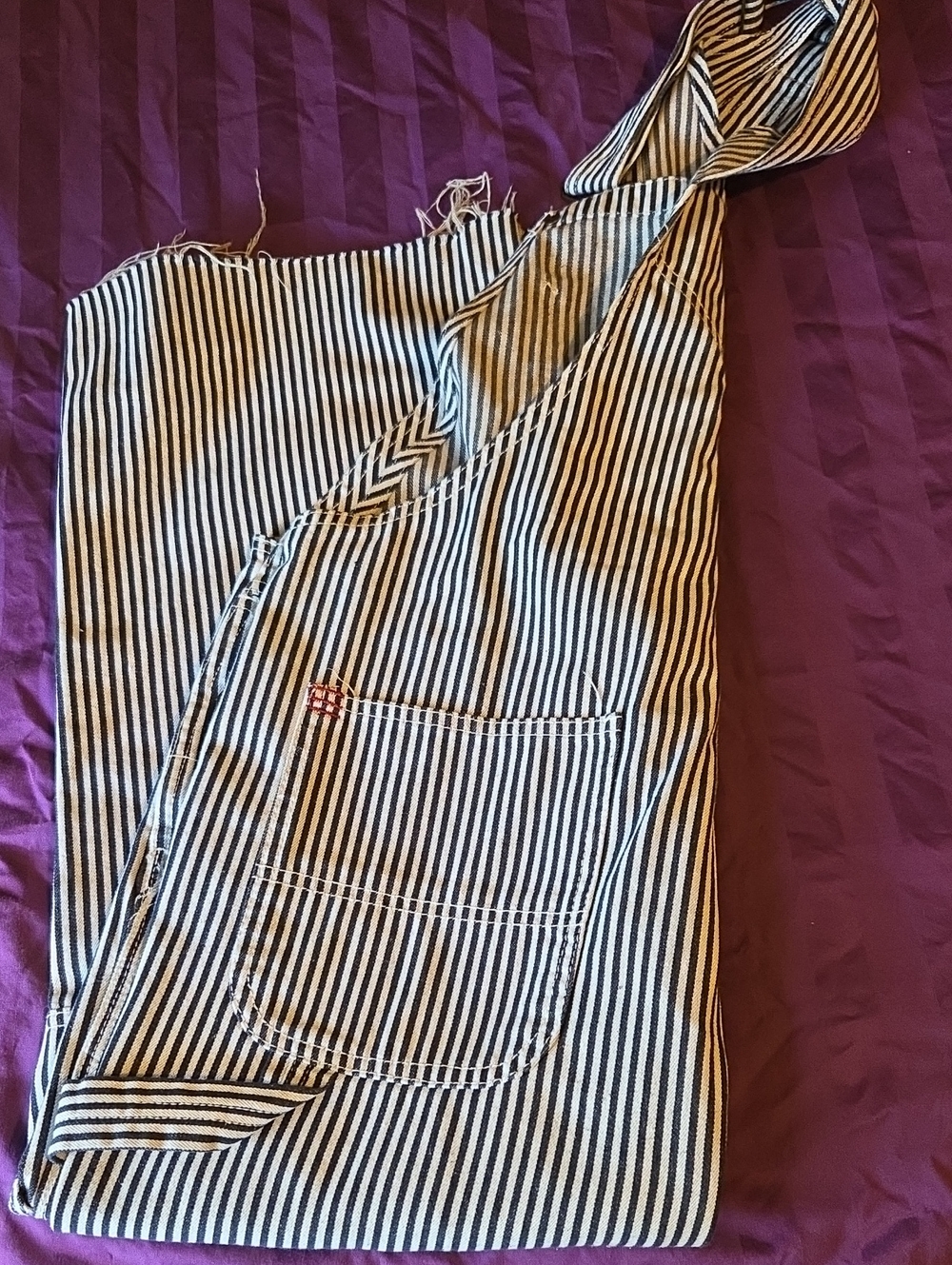 BDG Black & White Striped Denim Overalls - Picture 3 of 4